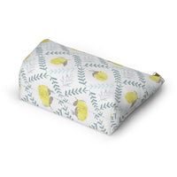 Lemon Tile Accessory Pouch w T-bottom in Aqua